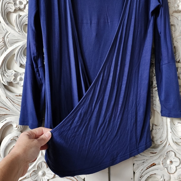 Blue Open back long sleeve shirt - Picture 12 of 16